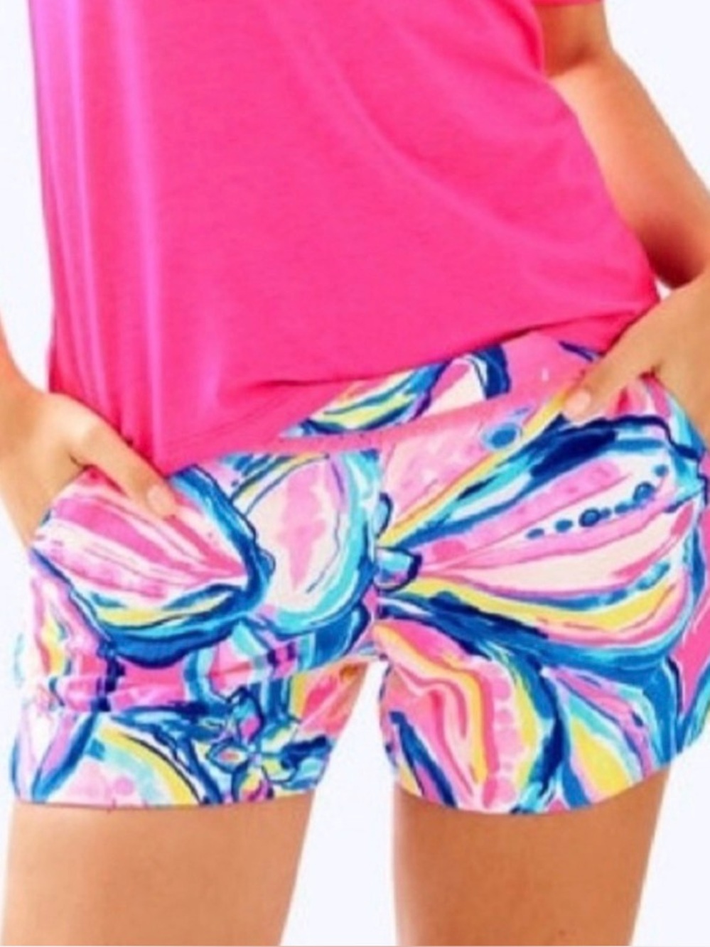 Lilly Pulitzer Shorts, Adie, Pink Sunset, 8